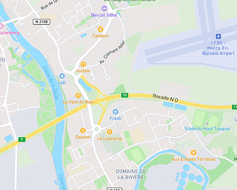 Une carte affichant l'emplacement de Clinique AniCura Afivet à Marquette-lez-Lille