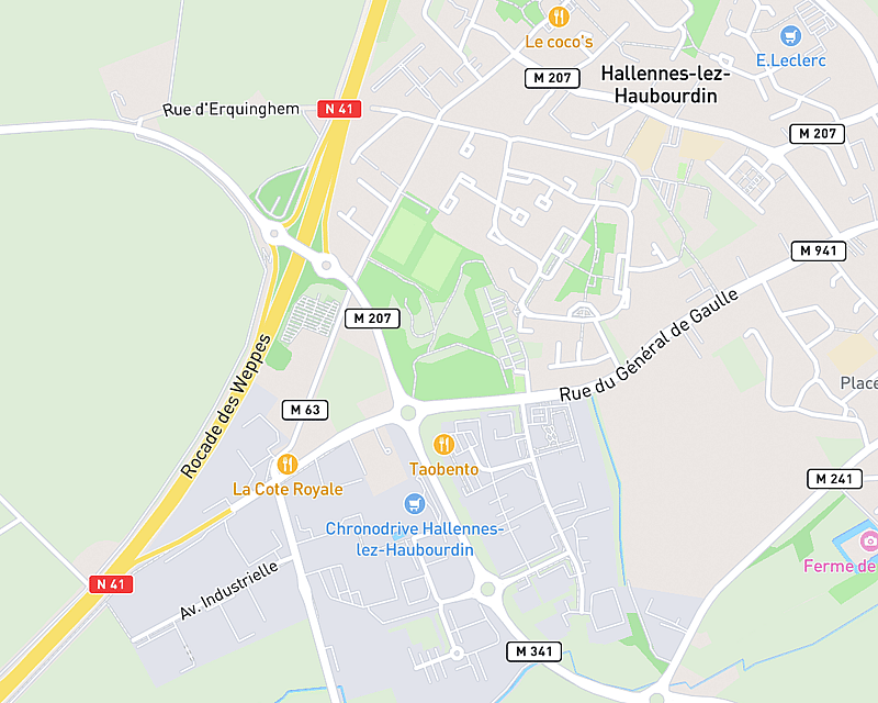 Une carte affichant l'emplacement de Clinique AniCura Afivet à Hallennes-Lez-Haubourdin