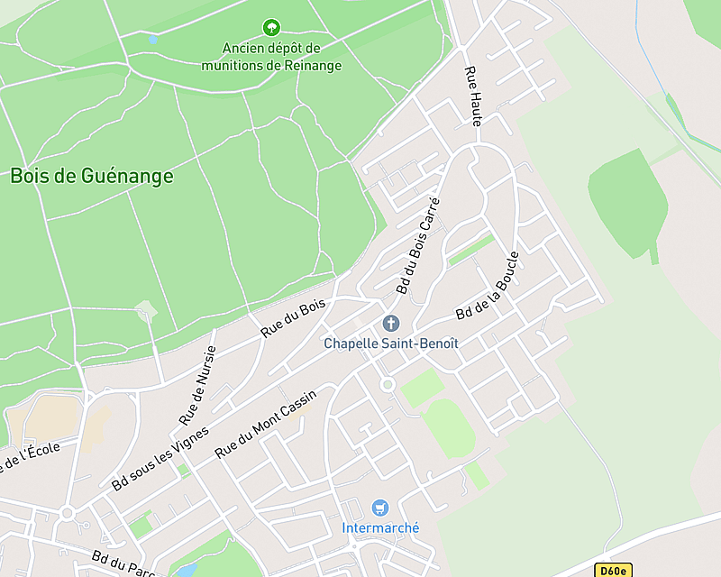 Une carte affichant l'emplacement de Cabinet AniCura Arc en ciel à Guénange