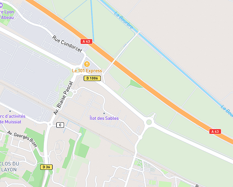 Une carte affichant l'emplacement de CHV AniCura Armonia à Vaulx-Milieu