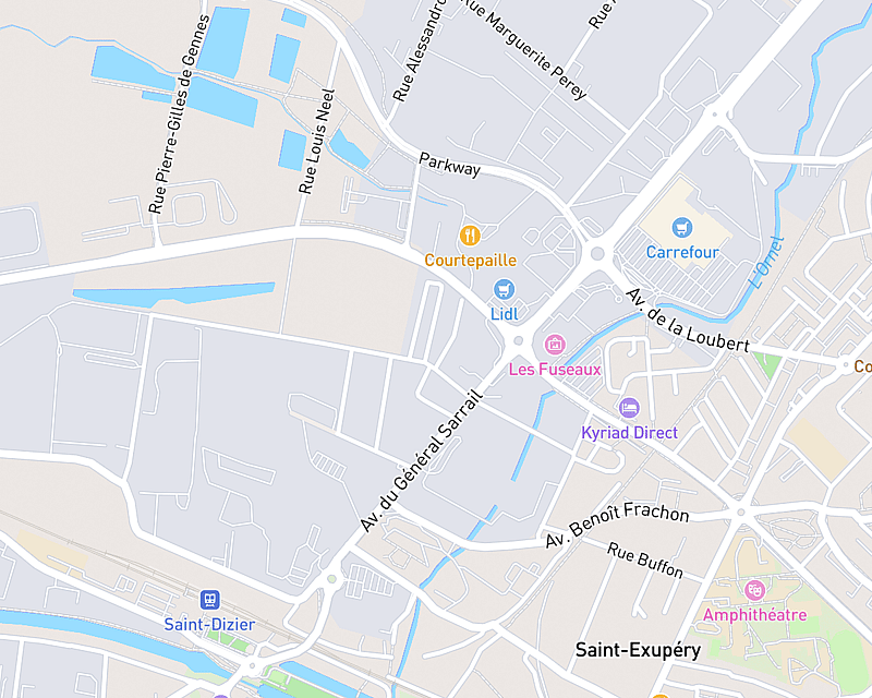 Une carte affichant l'emplacement de Clinique AniCura De La Saulx - Val D'Ornel à Bettancourt-la-Ferrée