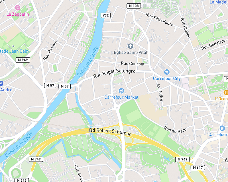 Une carte affichant l'emplacement de CHV AniCura Nordvet à La Madeleine